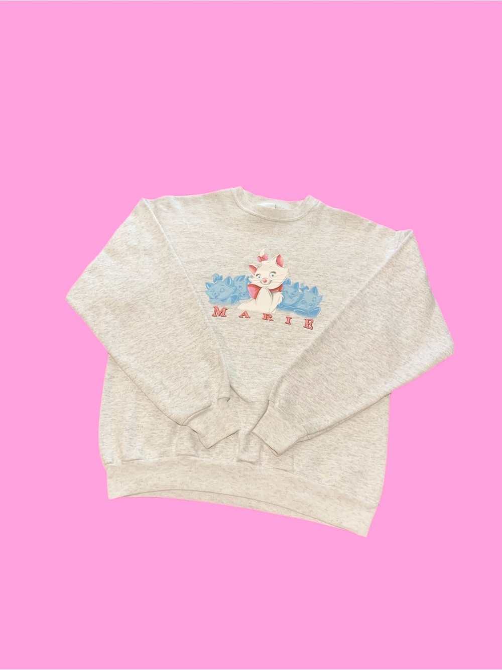 Vintage Disney MARIE Women's Light Gray Crewneck Sweatshirt – Size XS/S
